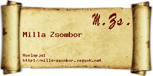 Milla Zsombor névjegykártya